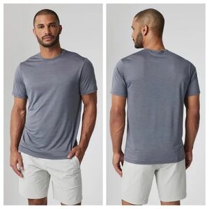 Vuori Men’s Shirt Short Sleeve Marina Stripe Ultra-light Breathable Athletic Fit